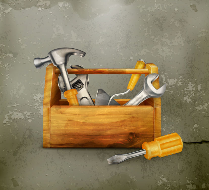 Wooden toolbox, old-style